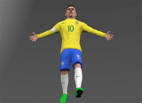 Neymar full figurine textured 3D model 3D printable | CGTrader