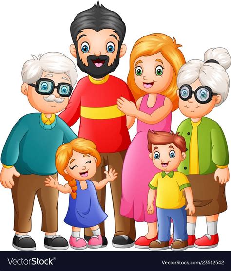 Happy family cartoon Royalty Free Vector Image | Family cartoon, Happy ...