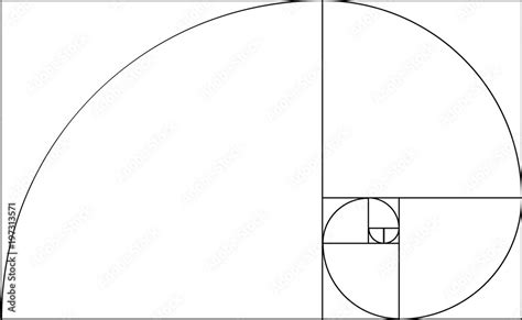 Golden ratio template. Composition spiral guideline illustration Stock Vector | Adobe Stock