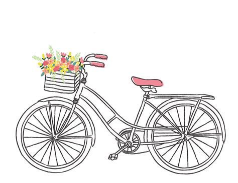 Free Romantic Bicycle Clip Art | Free clip art, Clip art, Bike drawing