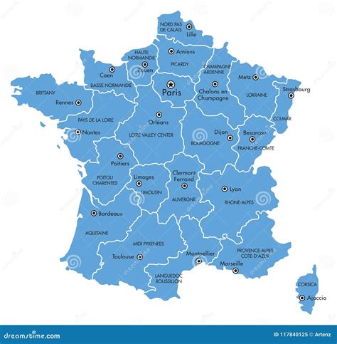 Map Of France With Provinces Vector Illustration | CartoonDealer.com ...