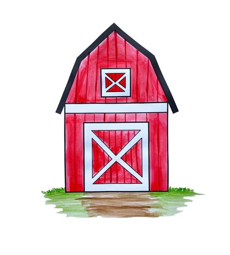 Watercolor Red Barn Clipart Png Digital Download - Etsy