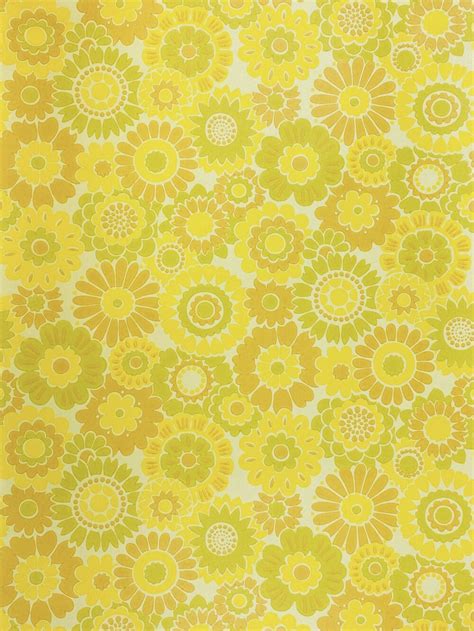 Vintage Wallpapers - Online Shop | Vintage Floral Wallpaper Yellow…