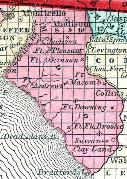 Map of Madison County, Florida, 1857