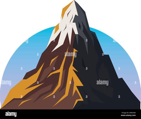 Mountain with the top snow capped, isolated vector emblem Stock Vector ...