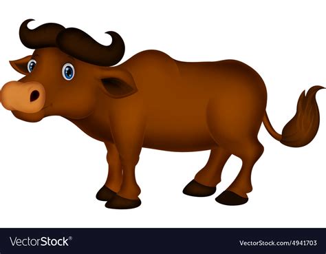 Buffalo cartoon Royalty Free Vector Image - VectorStock