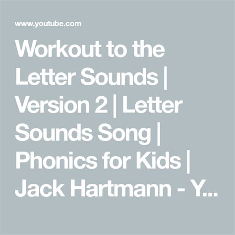 Workout to the Letter Sounds | Version 2 | Letter Sounds Song | Phonics ...