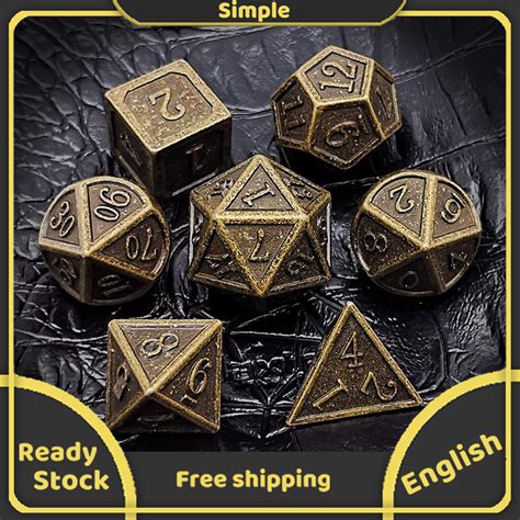 D&D Metal Dice Set 7PCS DND Dice of D20 D12 D10 D8 D6 D4 for Dungeons ...