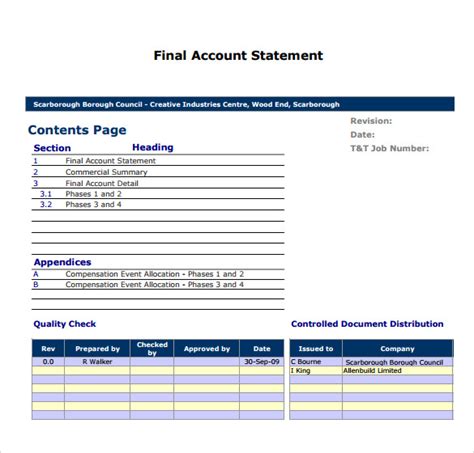 Statement of Account Templates | 12+ Free Docs, Xlsx & PDF Formats ...