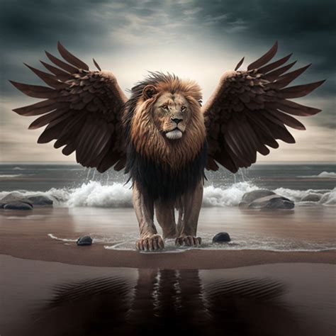 🦁 #lion #wings #eagle #sea | Beautiful dark art, Lion images, Lion pictures