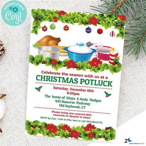 Christmas Potluck Invitation