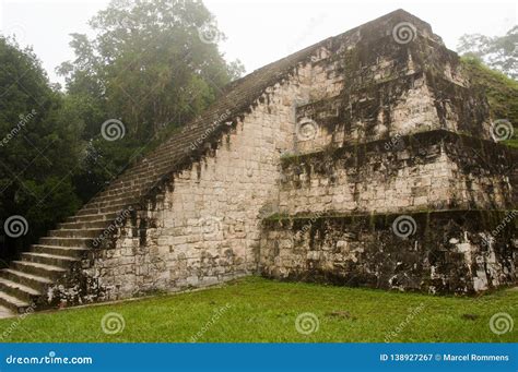 Tikal temple in the Jungle stock image. Image of pyramid - 138927267