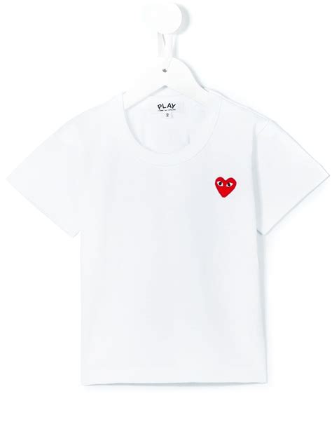 Shop Comme Des Garçons Play Kids heart logo T-shirt with Express Delivery - FARFETCH