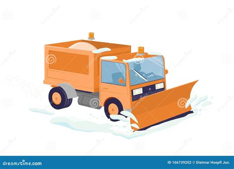 Funny Cartoon Illustration of an Isolated Snow Plow Stock Vector ...