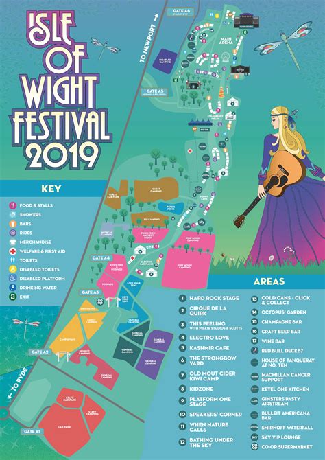 Isle of Wight Festival Map 2019 in 2023 | Isle of wight festival, Isle ...