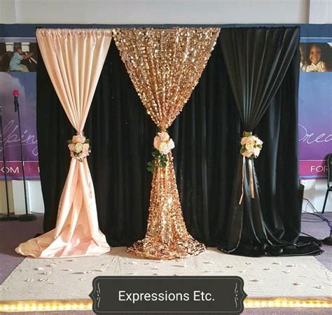 3M X 3M Unique Black Wedding Backdrop With Beautiful Swag Wedding Drape And Curtain Wedding ...