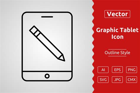 Vector Graphic Tablet Outline Icon Graphic by Muhammad Atiq · Creative Fabrica