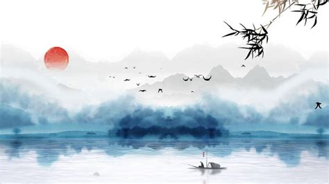 Chinese Style Ink Landscape Painting