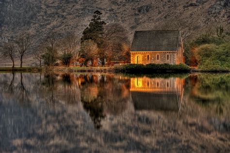 Church at Gougane Barra | HDR creme