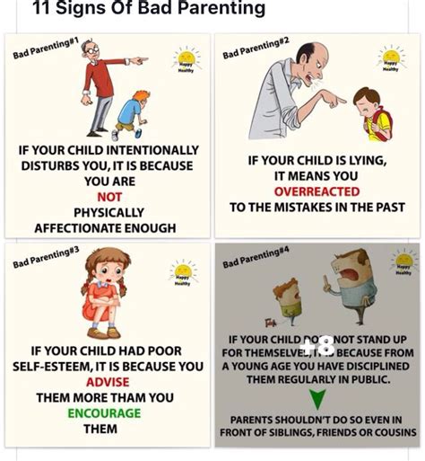 11 signs of bad parenting Key note: moderation is still key. Give credit when credit is due ...