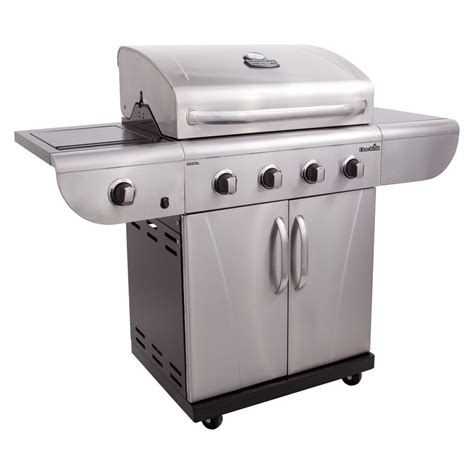 Char-Broil Commercial 4-Burner (40,000-BTU) Liquid Propane and Natural Gas Grill with Side ...