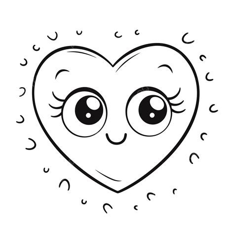 Cartoon Heart With Cute Eyes Outline Sketch Drawing Vector, Heart Drawing, Car Drawing, Cartoon ...