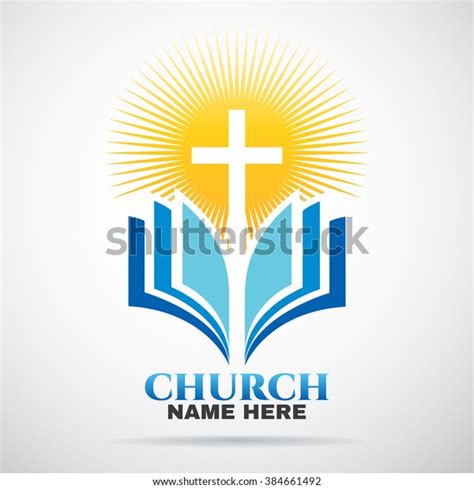 Church Cross Bible Logo Stock Vector (Royalty Free) 384661492