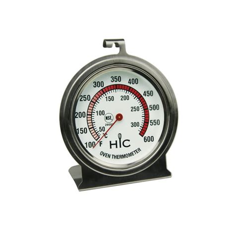 HIC Roasting Oven Thermometer, Large 2.5-Inch Easy-Read Face, Stainless ...