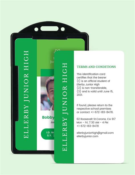 High School ID Card Template - Download in Word, Illustrator, PSD ...