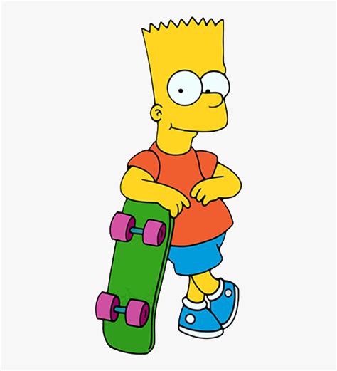 The Simpons Png Photo Background - Bart Simpson With Skateboard, Transparent Png - kindpng