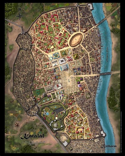 Katalal Map by JeffDee | Fantasy city map, Fantasy world map, Fantasy map