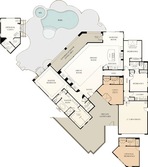 Cool Floor Plan for Odd Shaped Lot with Poolhouse