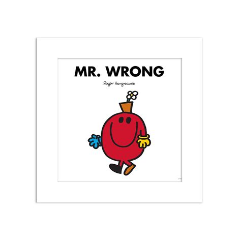 Personalised Mr Wrong White Art Print