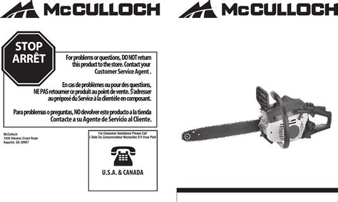 Mcculloch Chainsaws Manuals - saw palmetto for bph