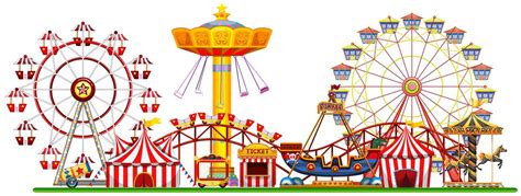 Ein Panorama der Kirmes 294077 Vektor Kunst bei Vecteezy