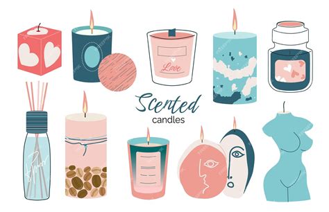 Premium Vector | Various candles Various shapes and sizes A pillar a ...