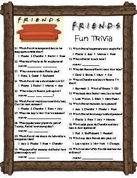 Friend's trivia covers a TV show that has been popular for many years.