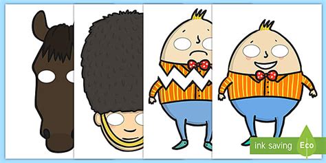 Humpty Dumpty Role Play Masks (teacher made) - Twinkl