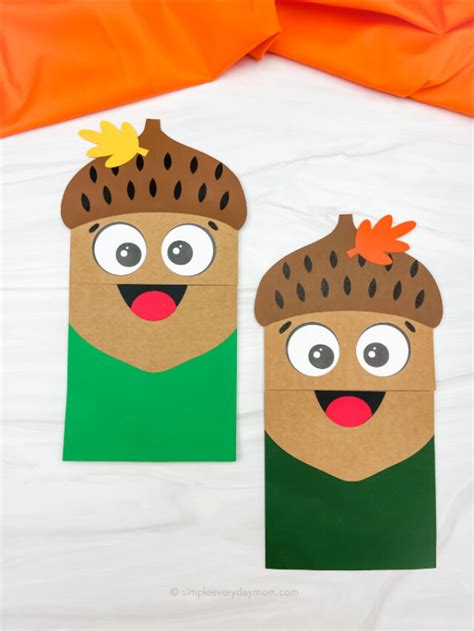 Acorn Paper Bag Craft For Kids [Free Template] Story - Simple Everyday Mom