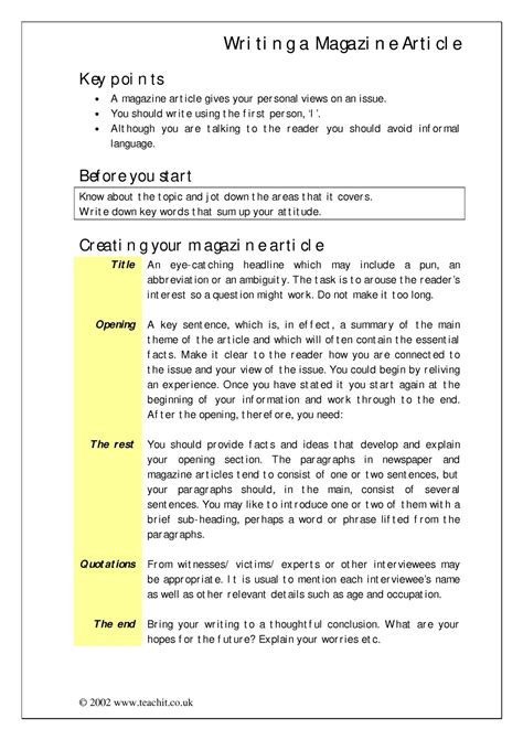 News Article Format Template | HQ Printable Documents