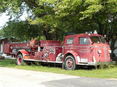 Old Fire Truck Parked on Roadside