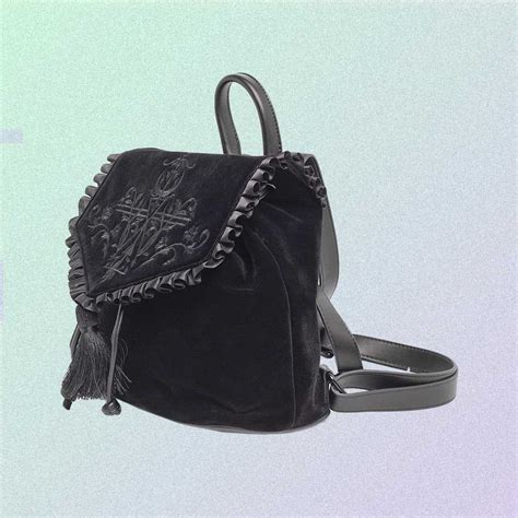 GOTHIC AESTHETIC EMBROIDERY VELVET BACKPACK | Goth Aesthetic Shop