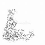 Border Corner Flower Designs Drawing Clipart Simple Floral Draw Flowers  sketch template