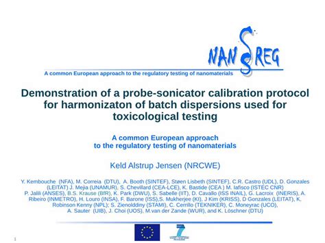 (PDF) Demonstration of a probe-sonicator calibration protocol ... · Demonstration of a probe ...