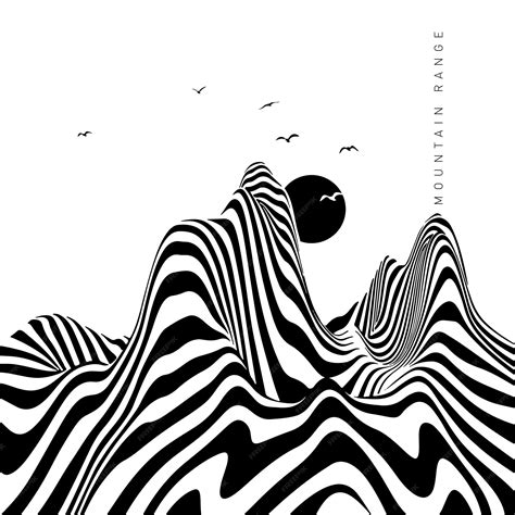 Premium Photo | Abstract wave concept black and white illustration ...