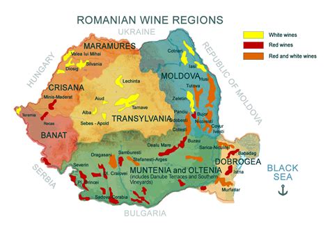 Large map of Romanian wine regions | Romania | Europe | Mapsland | Maps ...