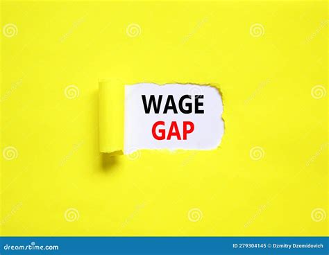 Wage Gap Symbol. Concept Words Wage Gap on Beautiful White Paper on a Beautiful Yellow ...