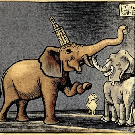 a political cartoon of an elephant aggressively | Stable Diffusion | OpenArt