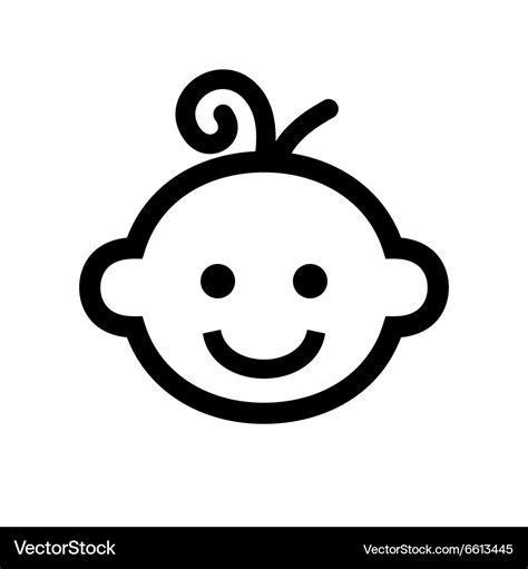 Boy baby face icon logo Royalty Free Vector Image