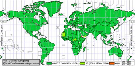 4G map LTE World Coverage Map - LTE WiMAX HSPA 3G GSM Country List